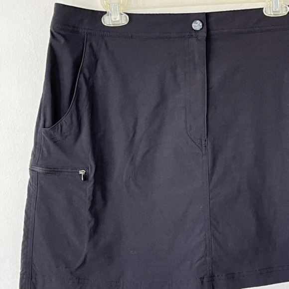 LL Bean Womens Black Nylon Blend 18"Skort Size 16 Pockets Stretchy - Picture 5 of 12